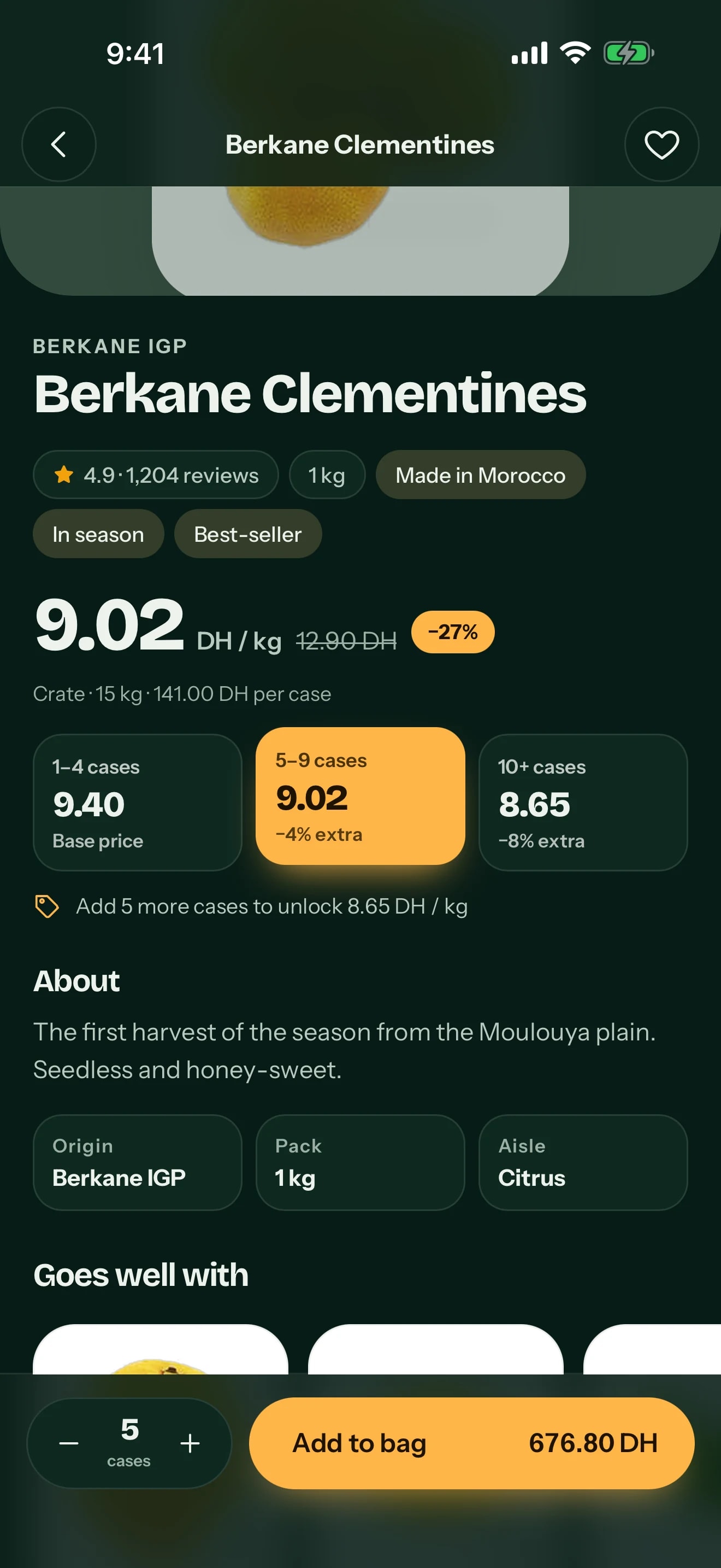 Hanout app — Case quantities and transparent pricing tiers