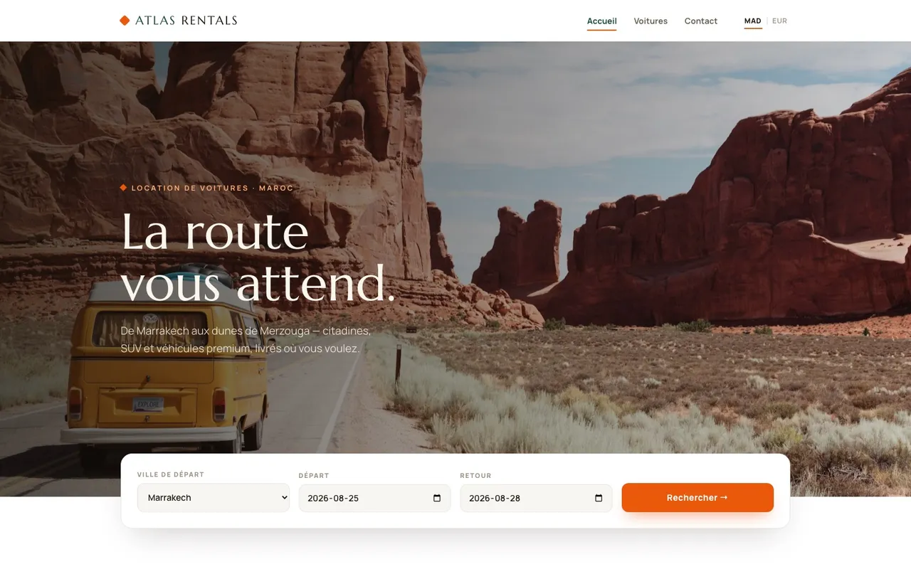 Atlas Rentals — site web réalisé par VCTRUM