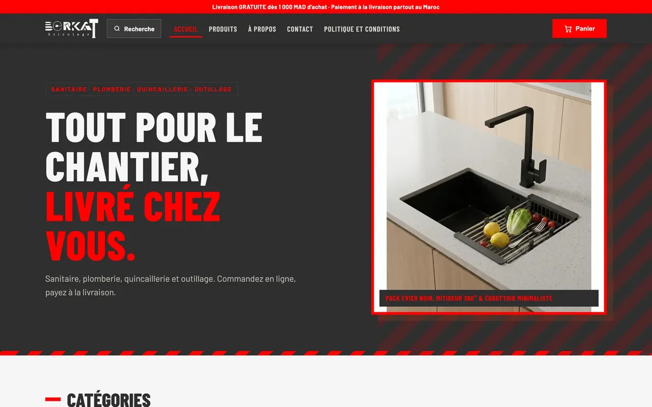 Berkat Bricolage — site web réalisé par VCTRUM