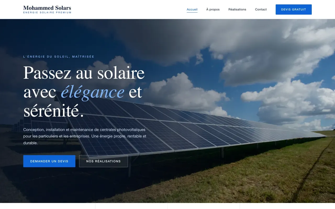 Mohammed Solars — site web réalisé par VCTRUM